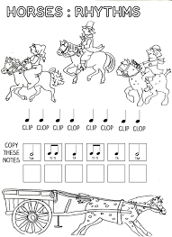 Let S Play Music Horses Rhythm Work Sheet Free Printables Free Music Worksheets Kindergarten Music Music Worksheets
