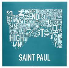 Paul and minneapolis jointly form the twin cities, but st. St Paul Neighborhood Map Poster Or Print Original Artist Of Etsy Saint Paul Map Poster The Neighbourhood