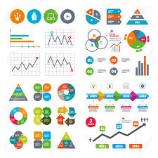 Business Data Pie Charts Graphs Usb Flash Drive Icons Notebook