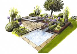 This Is A Recent Marker Illustration Created For The Design Of Part Of A Garden In Ken In 2020 Landscape Design Drawings Landscape Architecture Design Landscape Design