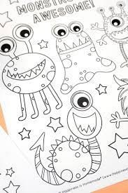 Hundreds of free spring coloring pages that will keep children busy for hours. Monster Coloring Pages Free Printables Happiness Is Homemade