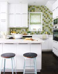 30 Amazing Design Ideas For Small Kitchens Clean White Lines With One Bright Color Statement Small Space Kitchen Kitchen Remodel Small Small Kitchen Cabinets
