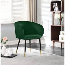 Pottsville Velvet Upholstered Arm Chair Upholstery Color Green In 2020 Upholstered Arm Chair Green Dining Room Dining Chairs