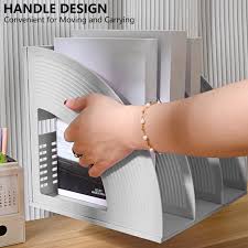 SAYEEC Magazine File Holders 3 Compartment Binder Stand Gray Magazine  Storage Folder Desktop File Bookshelf Organizer Office Book Holder Rack for  Office Home School : Amazon.ae: Office Products