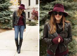 Burgundy Hat Maroon Hat Burgundy Fedora Felt Hat How To Wear A Hat Felt Hat Outfit Burgundy Hat Outfit Outfits With Hats