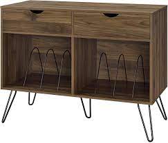Novogratz turntable stand with drawers. Amazon Com Novogratz Concord Turntable Stand White Walnut Furniture Decor