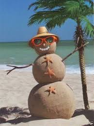 Sandman on beach with palm tree | Sand snowman, Beach christmas, Coastal  christmas