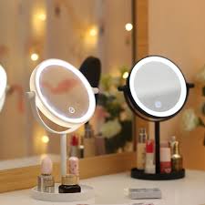 Portable 360 Rotaty 14 Led Light Makeup Mirrors Vanity Table Lamp Touch Screen Ebay