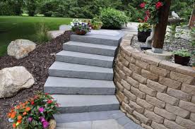 All but the front walkway was done by masons when the previous owner built this house. Natural Stone Paver And Precast Concrete Steps And Walkways Ns Landscapes