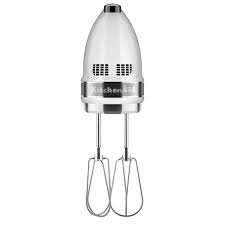 Nobody beats our price match guarantee. Kitchenaid Khm926wh White 9 Speed Hand Mixer With Stainless Steel Turbo Beaters Pro Whisk Dough Hooks And Blending Rod 120v