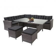 Hochwertige rattan sitzgruppe für 8 personen. Poly Rattan Garnitur Hwc A29 Gartengarnitur Sitzgruppe Lounge Esstisch Set Sofa Grau Kissen Grau