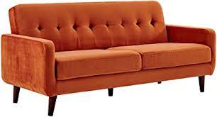 Cherry Tree Furniture Clarence Sofa Burnt Orange Velvet 3 Seater Amazon Co Uk Home Kitchen