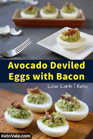 Avocado Deviled Eggs With Bacon Low Carb Recipe Recipe Avocado Deviled Eggs Bacon Deviled Eggs Recipe Recipes