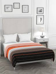 Sweet jojo designs grey and orange stripe collection fitted crib sheet in solid grey. Buy Portico New York Lavender Black Orange Comforter Set Of 1 Online At Best Prices Tata Cliq