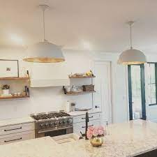 This Custom Satin White With Gold Interior Hammered Dome Light Fixture I Created For A Client S Kitchen Looks Wond Dome Light Fixture Gold Interior Great Rooms