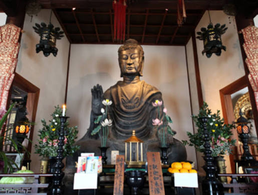 Asuka-dera Temple Great Buddha of Asuka seated Shaka Nyorai Japan's oldest Buddhist statue Asuka Village sightseeing