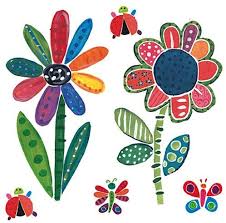 This attractive wall sticker kit will give you an instant and ultra easy girl's room makeover. Amazon Com Wallies 13401 Jenny S Flowers And Bugs Wallpaper Mural Home Improvement