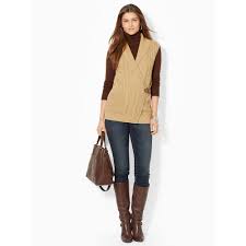 Click here to find out about the belted shawl collar coat from boohoo, part of our latest camel coats collection ready to shop online today! Lauren By Ralph Lauren Wrap Shawl Collar Sweater Vest In Natural Lyst