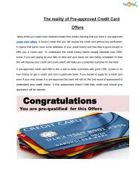 We may approve when others won't. The Reality Of Pre Approved Credit Card Offers By Freekaamaal Issuu