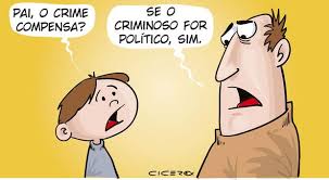 Charge do Correio Braziliense trata com humor crimes de políticos