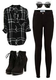 Black And White Flannel Outfit Women Outfit Idea By Polyvore Remix Flannel Fashion Flannel Outfits Fashion