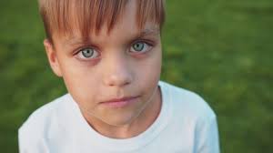 Closeup Portrait Handsome Blue Eyed Child Stock Photo 528054052