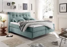Gemütliches schlafzimmer raca mit boxspringbett und schiebetürenschrank. Boxspringbett 180cm Blau Aqua Funktionspolsterbett Polsterbett Schlafzimmer