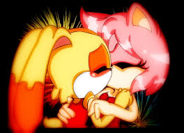 nancher, amy rose, cream the rabbit, sega, sonic (series), highres, blush,  closed eyes, furry, kiss, yuri - Image View - | Gelbooru - Free Anime and  Hentai Gallery