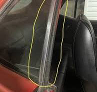 What is the black rubber strip between car windows called?