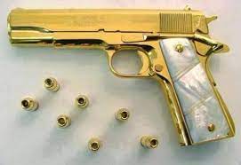 Gold Chrome Plated Pistol Guns Hand Guns Custom Guns
