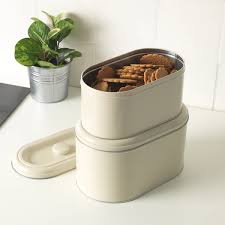 Beromlig Storage Tin With Lid Set Of 2 Beige Ikea In 2020 Dose Mit Deckel Dose Deckel
