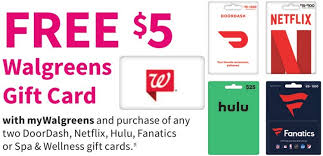 Maybe you would like to learn more about one of these? Expired Walgreens Buy 2x Select Gift Cards Get 5 Walgreens Gift Card Free Netflix Doordash Hulu More Gc Galore