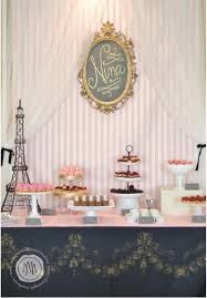 Pictures are a perfect example of how to easily give that feeling. Gold And Pink Parisian Themed Party Dessert Table Margot Madison Stellar Party Parisian Party Paris Theme Party Paris Party