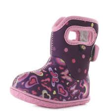 Details About Kids Baby Bogs Rainbow Pink Purple Love Heart Wellington Boots Sz Size