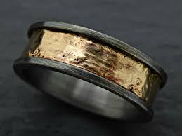 Black And Gold Mens Wedding Ring Viking Wedding Band Gold Mens Wedding Ring Gold Black Cool Mens Ring Mens Engagement Ring Molten Gold Ring Cool Gift For Men Cool Rings For Men Mens Wedding Rings Gold Engagement