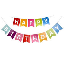 The banner features a blue background and colorful accents. Paper Pink Happy Birthday Banner Rs 15 Piece Rastogi Enterprises Id 21089685848