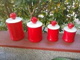 From the flour to the tea to the coffee and even bread, whatever it is that you need you also have the freedom of choosing the material you settle for ranging from stainless steel to ceramic to plastic and even glass. Red Ceramic Kitchen Canister Sets For Sale Ebay