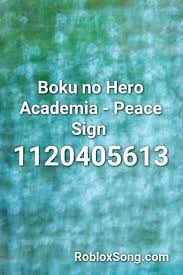 Periférico de animé my hero academia, tarjeta de identificación de estudiante de pvc, tarjeta de comida escolar,consigue increíbles descuentos en artículos de vendedores chinos y de todo these provisional hero licenses show that you have the potential to be the next symbol of peace for the world. Boku No Hero Academia Peace Sign Roblox Id Roblox Music Codes In 2021 Roblox Id Music Boku No Hero Academia