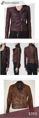 All Saints Oxblood Red Brown Moto Leather Jacket Leather Jacket Leather Moto Jacket Jackets