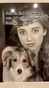 Throw back Thursday. A pic of me back in the day when I was 18 with my  beloved Sheltie Sammy. 🐾🐾💛 Before the platinum blonde life.  #throwbackthursday #sheltielover #backintheday #tammytamtam143