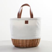 White Canvas Picnic Basket Reviews Crate And Barrel In 2020 Picnic Basket Crate And Barrel Basket And Crate