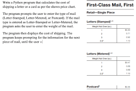 solved write a python program that calculates the cost of