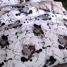 Black And White Bed Sheets Single Black White Color European Style Marble Texture Bedding Sets Single Eu Full Au Double Au King Queen King 7 Size Duvet Cover Sets