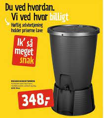 Den falder i et med omgivelserne, men er samtidig praktisk i størrelse og materiale. Regnvandstonde Tilbud Hos Jem Fix