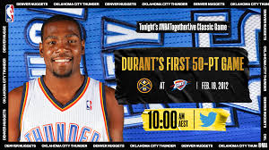 13, 1983, the pistons didn't score 80, they scored 186. Nbatogetherlive Kevin Durant Records First Career 50 Point Game In Overtime Win Vs Denver Nuggets In 2012 Nba Com Australia The Official Site Of The Nba