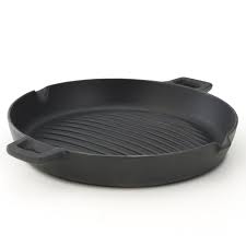 Essenso Convex Curved Base Cast Iron Grill Pan With 4 Layer Enamel Coating 11 8 Black Click Image To Review More Grill Pan Cast Iron Grill Pan Grilling