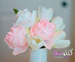 طريقة عمل ورود بورق الكورنيش بالصور paper peonies corrugated paper pink paper