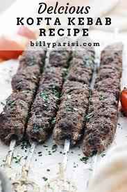 This Amazing Middle Eastern Style Kofta Kebab Is Loaded Up With Beef And Lamb And Is Mixed With Delicious Kofta Kebab Recipe Kebab Recipes Grilled Beef Recipes