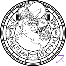 Zodiac Sagittarius Stained Glass Coloring Page By Akili Amethyst Deviantart Com On Deviantart Coloring Pages Mandala Coloring Pages Coloring Books
