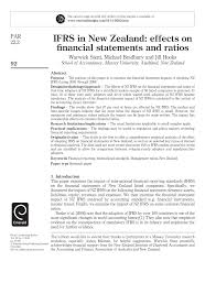 Pdf Ifrs In New Zealand Effects On Financial Statements And Ratios